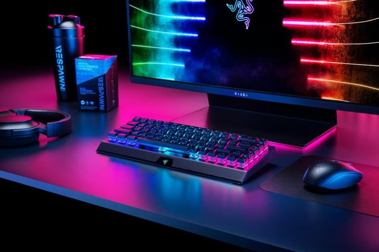 Razer BlackWidow V3 Mini HyperSpeed - Phantom Edition - Yellow Switch - US Black Keyboard 8NV0J64